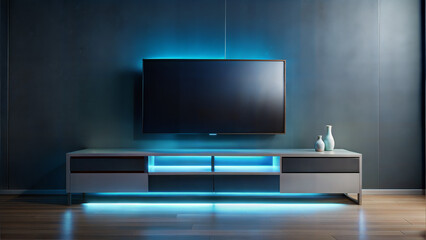 Modern Floating TV Stand with LED Lighting for a Stylish and Futuristic Entertainment Space