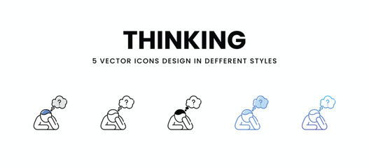 Thinking vector icons set stock illustration