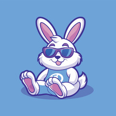 Obraz premium Chill Vibes: Cool Bunny Mascot Character Vector Illustration
