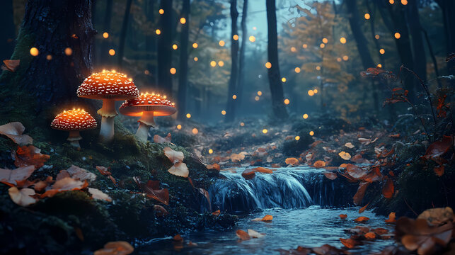 spellbinding moonlit forest stream