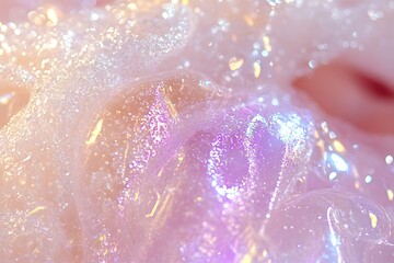 Fototapeta premium Iridescent Dreamscape: A Textural Symphony of Pearlescent Hues and Sparkling Highlights