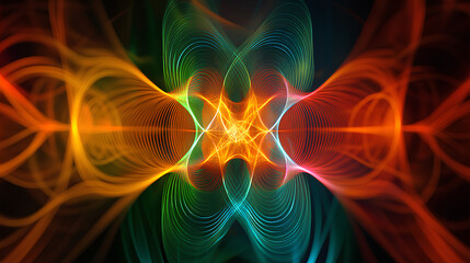 illustration image of ultrasonic waves dark background