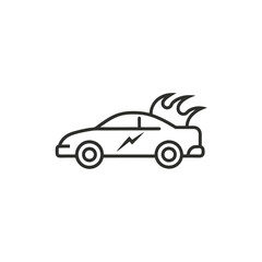 Fototapeta premium Icona monster car line art side view on white background