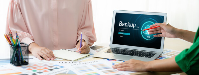 Backup Storage Data Internet Technology Business concept. Database storage cloud technology file...