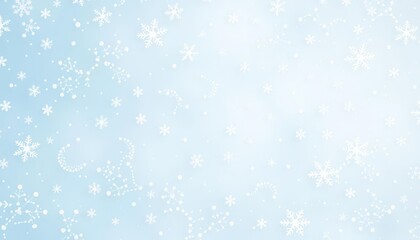 Fototapeta premium Delicate white snowflakes on a soft blue background, creating a subtle winter pattern, nature, printable