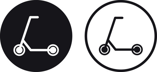Scooter icon set in two styles isolated on white background . Scooter symbol  . Vector illustration