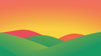 Obraz premium Abstract Sunset Landscape with Rolling Hills and Gradient Colors