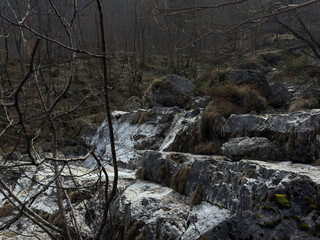 Mountain Stream Cascade: Natural Rock Detail