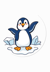 Obraz premium Vector Designs for World Penguin Day – Cute Penguins, Snowy Landscapes, T-shirt, Sticker, Social Media Posts & Animated GIFs for Print Cards and Merchandise