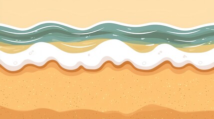 Obraz premium Ocean Waves Crashing on Sandy Beach Summer Vacation Vibes