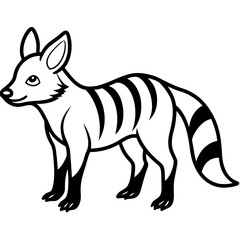 Fototapeta premium Aardwolf Illustration: A detailed black and white illustration of an Aardwolf.