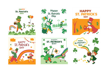 happy St. Patrick's day icon set