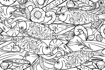 sea food pattern with fish