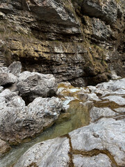 Mountain Gorge in Dolomites: Natural Rock Canyon