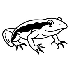 Fototapeta premium Frog Illustration: A sleek, minimalistic illustration captures the essence of a frog, showcasing its unique form and design. The image is presented in black and white.