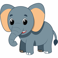 Naklejka premium Playful Elephant: A cute and playful elephant with oversized ears and a cheerful smile, perfect for adding a touch of joy to any project or design.