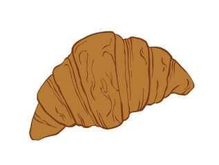 Croissant vector illustration. Hand drawn pastry.