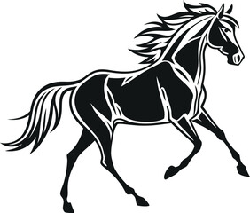 Horse silhouette vector art illustration 