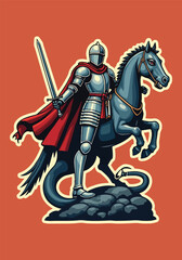 Saint George's Day vector designs with solid colors for social media, t-shirts, stickers, posters, print cards, and animated GIFs. Bold and modern vector illustrations for celebration.