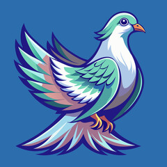 Fototapeta premium Dove Vector Generative AI | Line Art Design & Graphics