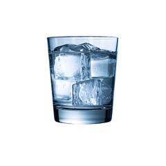 Crystal Clear Glass with Ice Cubes A Symbol of Refreshment and Simplicity
