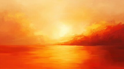 Obraz premium Abstract sunset landscape with golden light reflecting on the water surface creating a warm and vibrant atmosphere showcasing the beauty of nature's abstract form