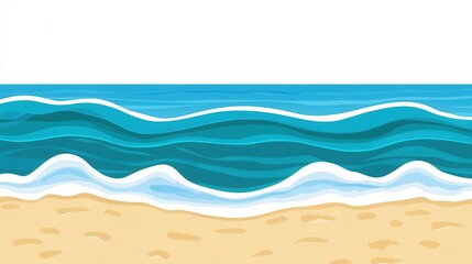 Obraz premium Ocean Waves Crashing on Sandy Beach Shore