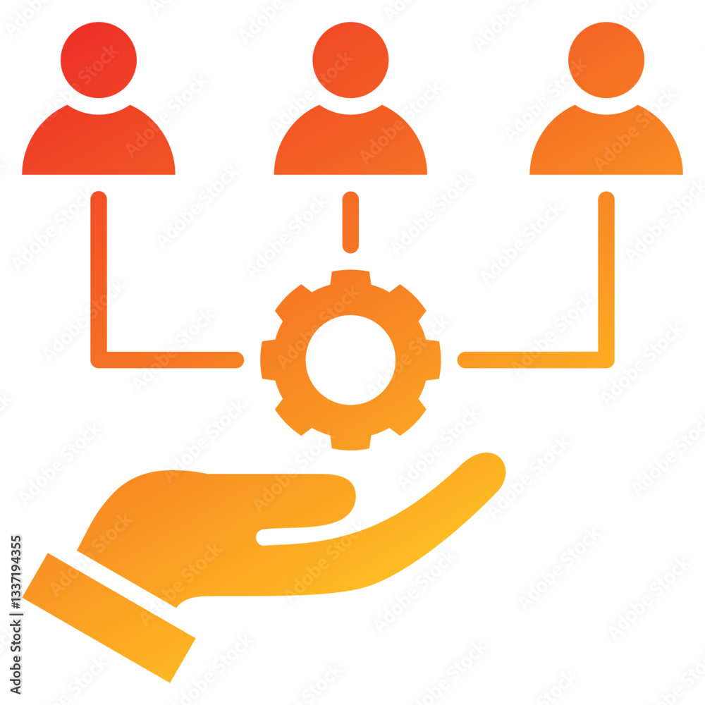 Poster resource allocation glyph gradient icon