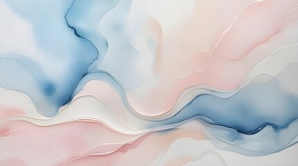 A dreamy abstract background featuring soft flowing pastel waves in pink, purple, and blue tones. Perfect for elegant designs, beauty themes, and artistic compositions