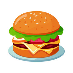 Hamburger Flat vector illuatration