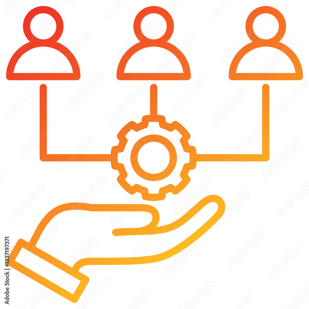 Poster Resource Allocation Line Gradient Icon