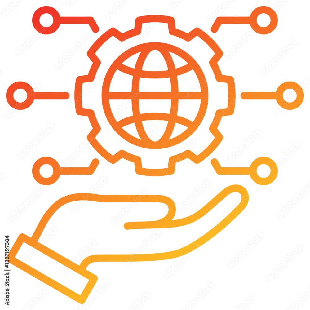 Poster Digital Transformation Line Gradient Icon