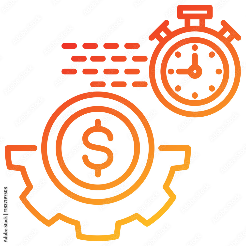 Poster efficiency line gradient icon