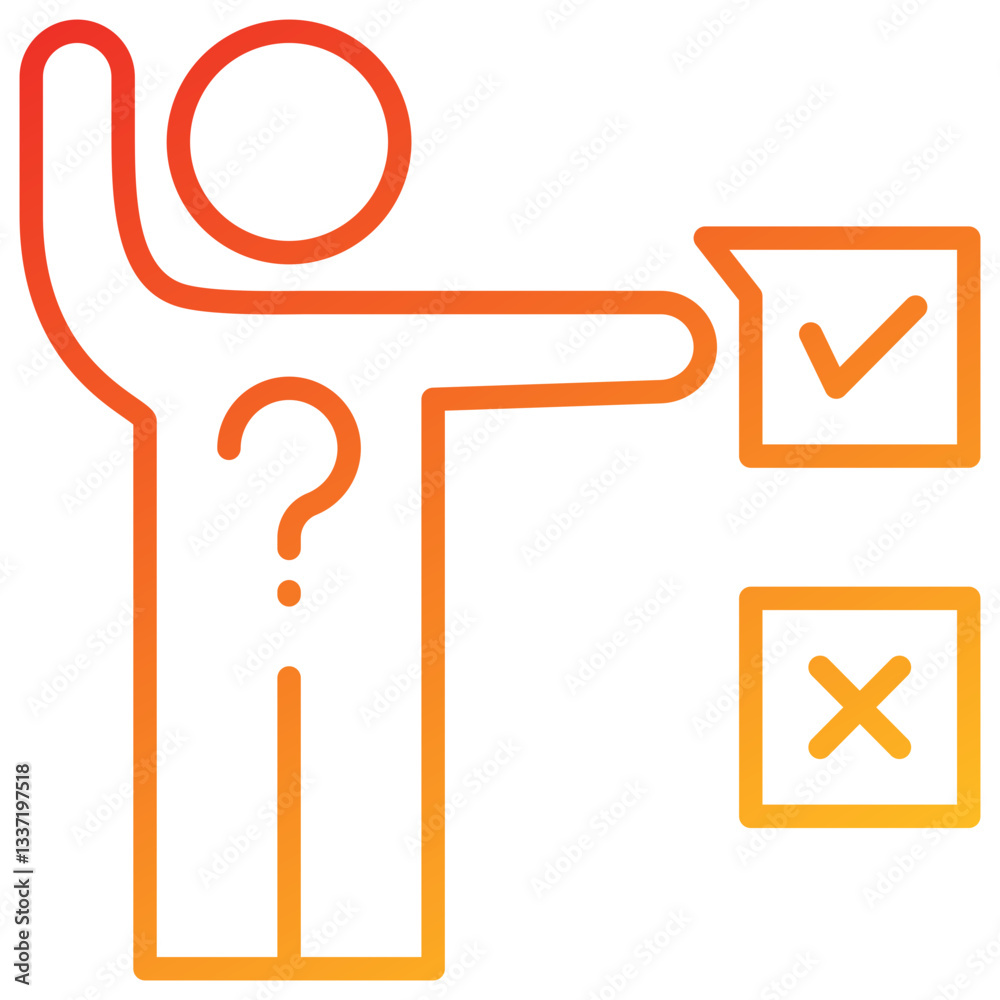 Aufkleber decision making line gradient icon