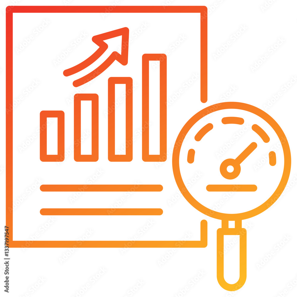 Poster benchmarking line gradient icon