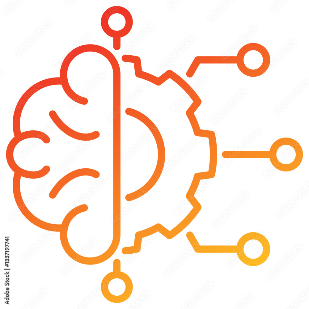 Poster Machine Learning Line Gradient Icon