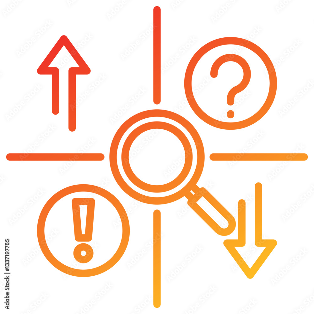 Poster swot analysis line gradient icon