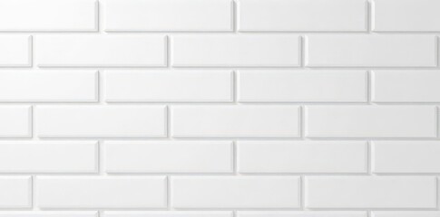 Sleek white ceramic brick tile wall, clean lines, modern design, decor, construction