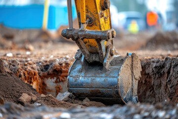 Fototapeta premium Excavator construction digging.