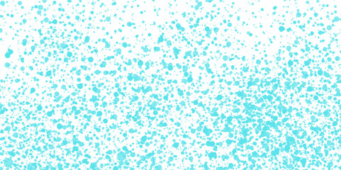 Abstract turquoise blue splatter background. Watercolor spray effect with artistic ink droplets. Modern paint splash texture on white. Decorative gradient particle scatter design for posters, banners,