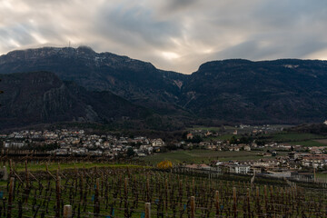 Landscape of Eppan an der Weinstrasse, a town near Bolzano, South Tyrol, Italy