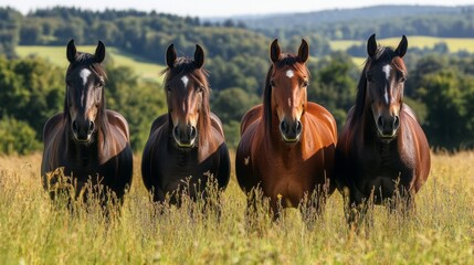 Fototapeta premium Horses and nature – synergy of strength and speed
