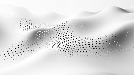 Abstract, light gray wavy, white background with holes, science, 3d, angle view, monochrome image, without people