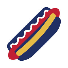 hot dog and mustard vector illustration