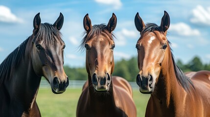 Fototapeta premium Horses in nature – the grandeur of strength and speed