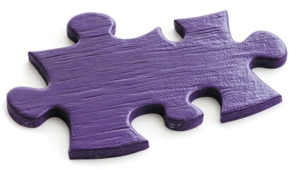 Obraz premium A textured purple puzzle piece with a matte surface, representing connection and problem-solving.