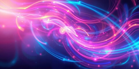 Obraz premium Abstract swirling nebula of vibrant, multicolored light streaks, colors, optical