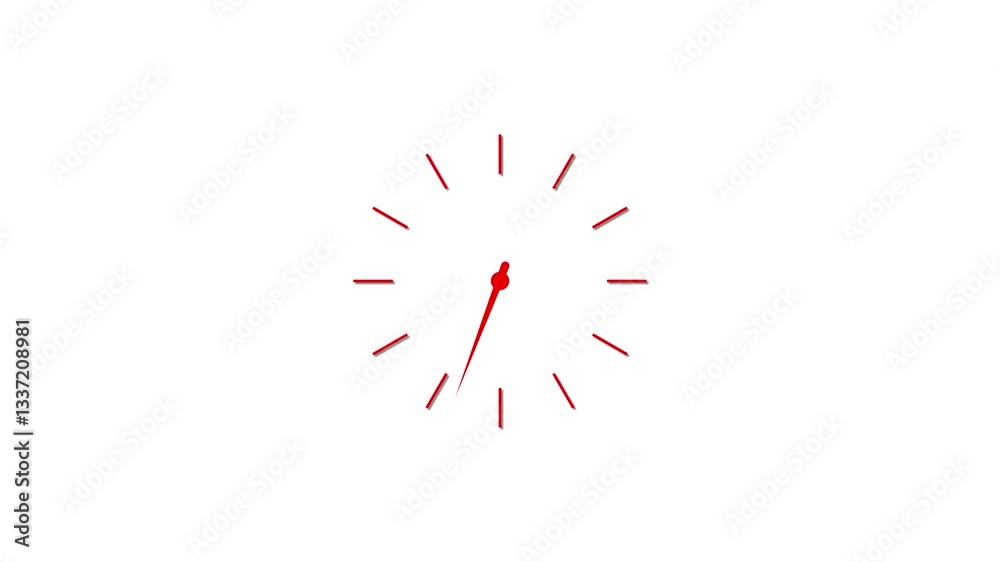 Poster a clock spinning animation with a fast-moving 24-hour timer rotating at high speed. the flat-style c