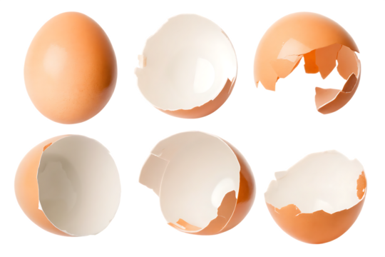 broken eggshell isolated on white background PNG. GENERATIVE AI