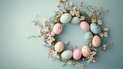 Easter eggs and flowers, art